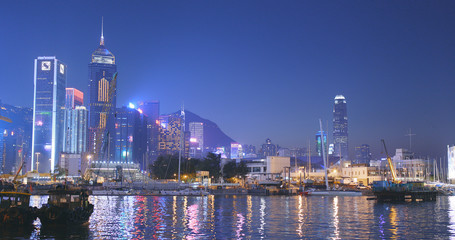 Fototapeta na wymiar Victoria harbor in Hong Kong city