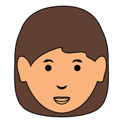 cartoon woman face icon