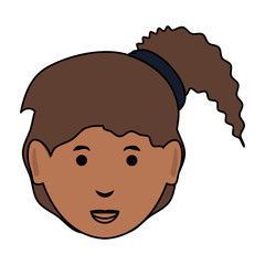 cartoon woman face icon