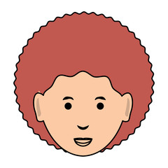 cartoon woman face icon