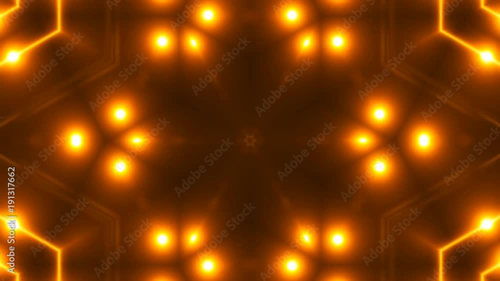 Poster abstract background with vj fractal gold kaleidoscopic. 3d rendering digital backdrop. 4k animation
