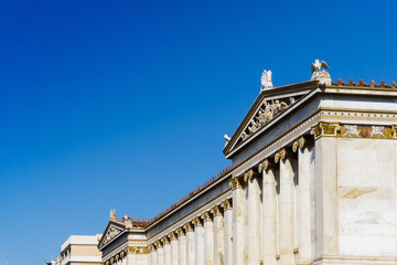 Street view of old buildings in Athens, Greece