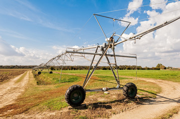 Center pivoting irrigation system.