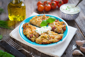 Delish potato pancakes with bacon