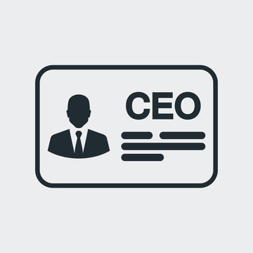 Icono plano identificacion CEO en fondo gris