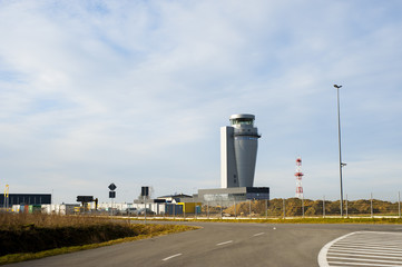 Fototapeta na wymiar Modern air traffic control tower.