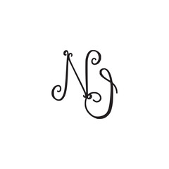 Handwritten monogram NI icon