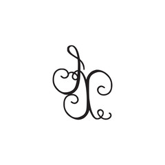 Handwritten monogram IX icon