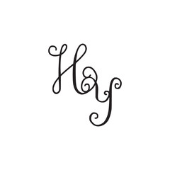 Handwritten monogram HY icon
