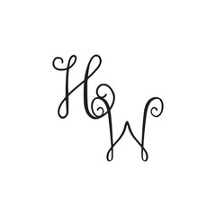 Handwritten monogram HW icon