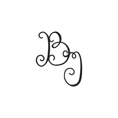 Handwritten monogram BJ icon