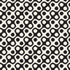 Monochrome wavy lines design. Vector geometric seamless pattern