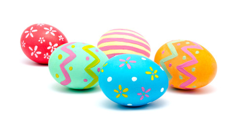 Perfect colorful handmade easter eggs isolated