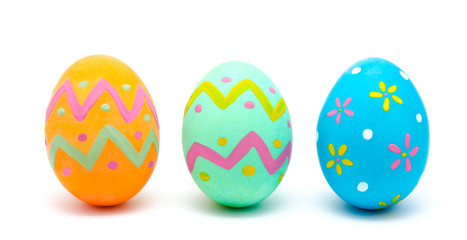 Perfect colorful handmade easter eggs isolated