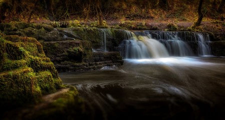 Afon Pyrddin waterfall Pontneddfechan
A small waterfall on the Afon Pyrddin river en route to Sgwd Gwladus aka Lady Falls near Pontneddfechan, South Wales, UK, known as Waterfall Country