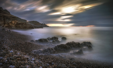 Bracelet Bay and Mumbles lighthouse
Blue Flag and Seaside Award winning Bracelet Bay beach is just around Mumbles head on the Gower peninsula in Swansea, South Wales, UK