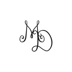 Handwritten monogram MD icon