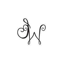 Handwritten monogram IW icon