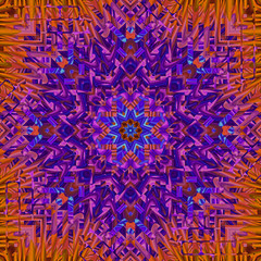 abstrakt surreal fraktal symetrisch manipulation orange lila