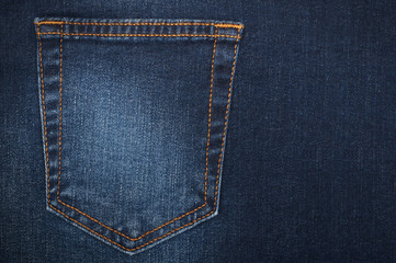 part of women's jeans with a back pocket