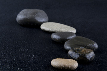 stones isolated on a black background