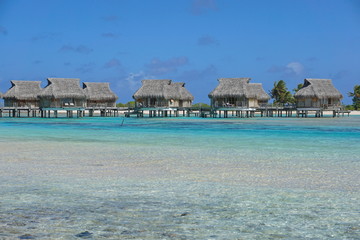 Tropical resort with overwater bungalows