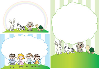 Obraz premium kids and card