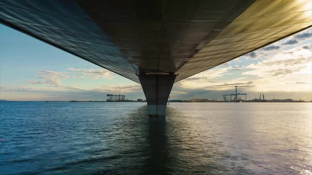 Juan Sebastian Elcano Under 1812 Constitution Bridge Cadiz Spain Time Lapse