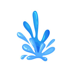 Blue wave symbol in form of splashes, nature, marine and nautical theme vector Illustration