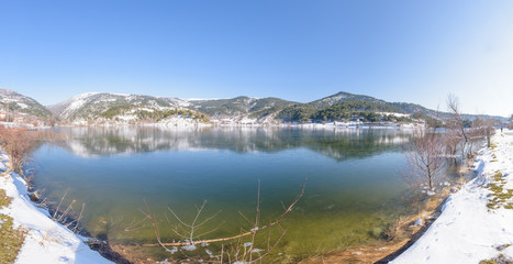 Fototapeta na wymiar Panoramic view of Cubuk lake in Goynuk