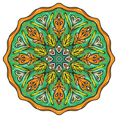 Simple colorful abstract mandala.