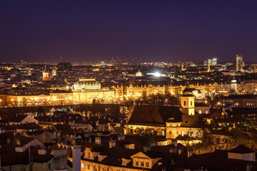 Fototapeta na wymiar beautiful view of the city of Prague at evening, Czech Republic