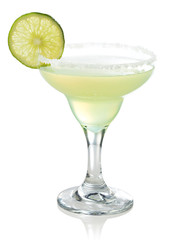 Classic margarita cocktail with lime