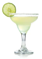 Abwaschbare Fototapete Cocktail Klassischer Margarita-Cocktail mit Limette