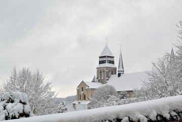 Abbaye de Fontevraud sous la neige
