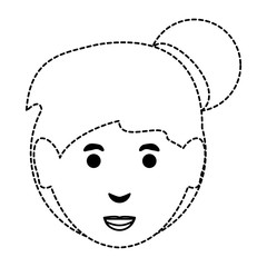 cartoon woman face icon