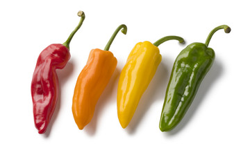  Fresh colorful variety of sweet pointed peppers