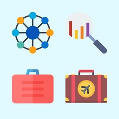 Icons set about Commerce with search, suitcase and networking © Orxan