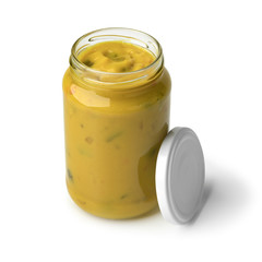 Jar of homemade piccalilli