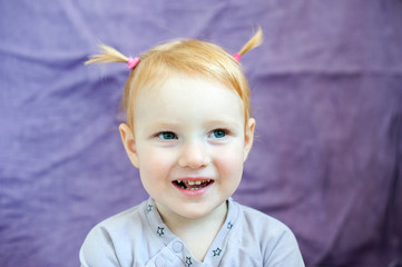 A girl with dental caries close-up