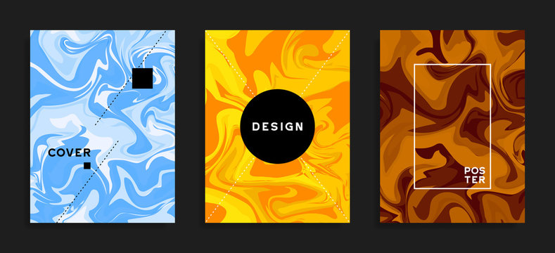 Modern cover templates. Fluid colors. Abstract barble vector background. Poster, brochure, flyer trendy design.