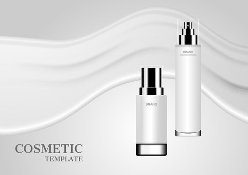 White Serum And Cream With Milk River Background