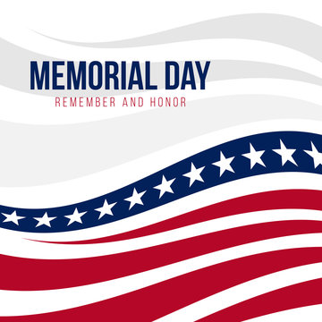Memorial day with abstract United States flag background vector design