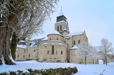 Abbaye de Fontevraud sous la neige