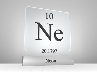 Neon symbol on modern glass and metal icon