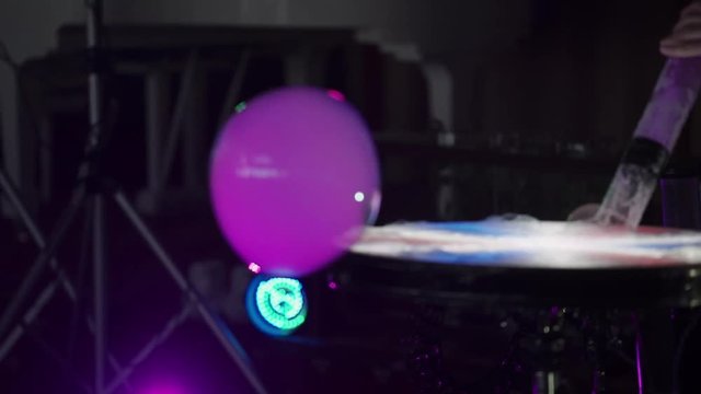 Big soap bubble slow motion