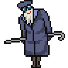 Obraz premium vector pixel art godfather