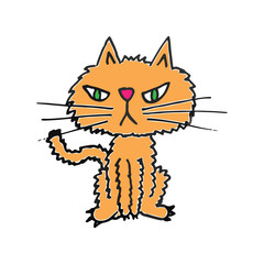 Cute Cat Kitten Cartoon Illustraion