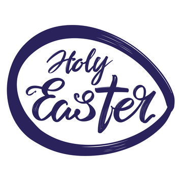Easter egg. holiday, religious calligraphic text symbol of Christianity hand drawn vector illustration sketch