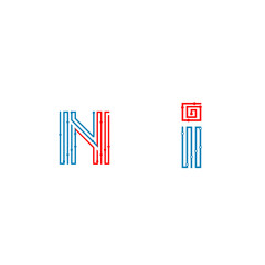 Letter N, Letter I Technology Logo